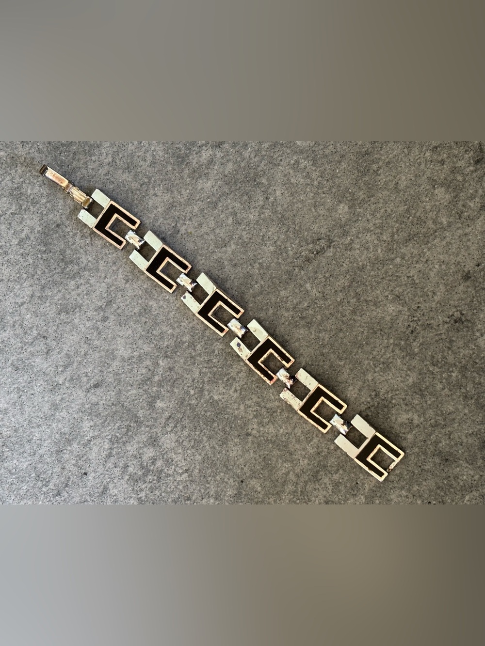.835 Sterling/Continental Silver Letter H Bracelet Link Vntg 1960’s